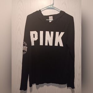 Woman Pink Sweatshirt Black And White